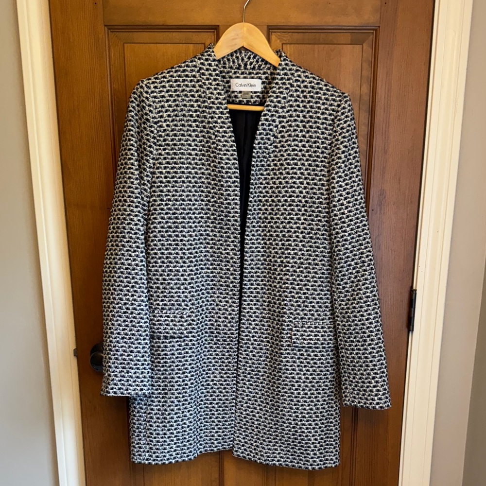 Calvin Klein Women's Patterned Long Blazer